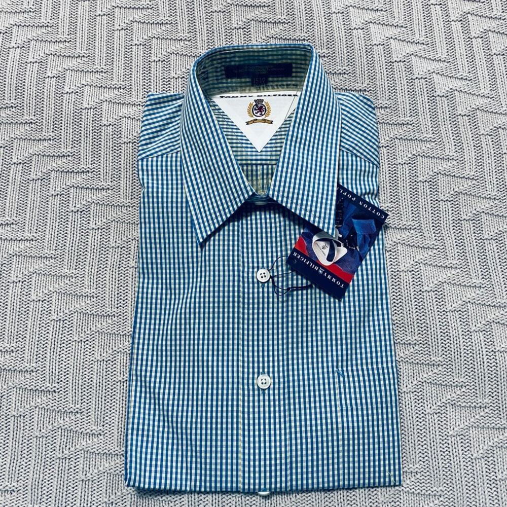 Tommy Hilfiger blue gingham button down NWT